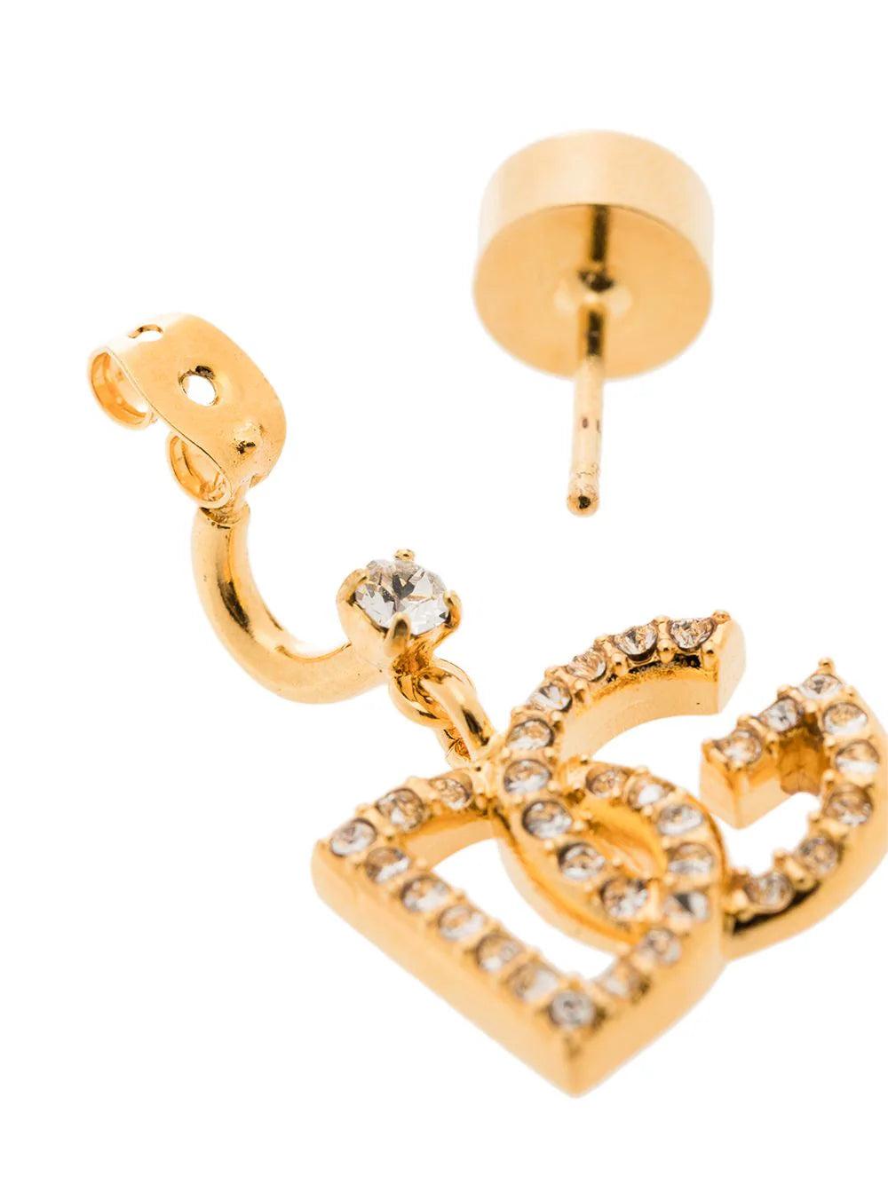 Dolce & Gabbana Earrings With Dg Logo And Rhinestones