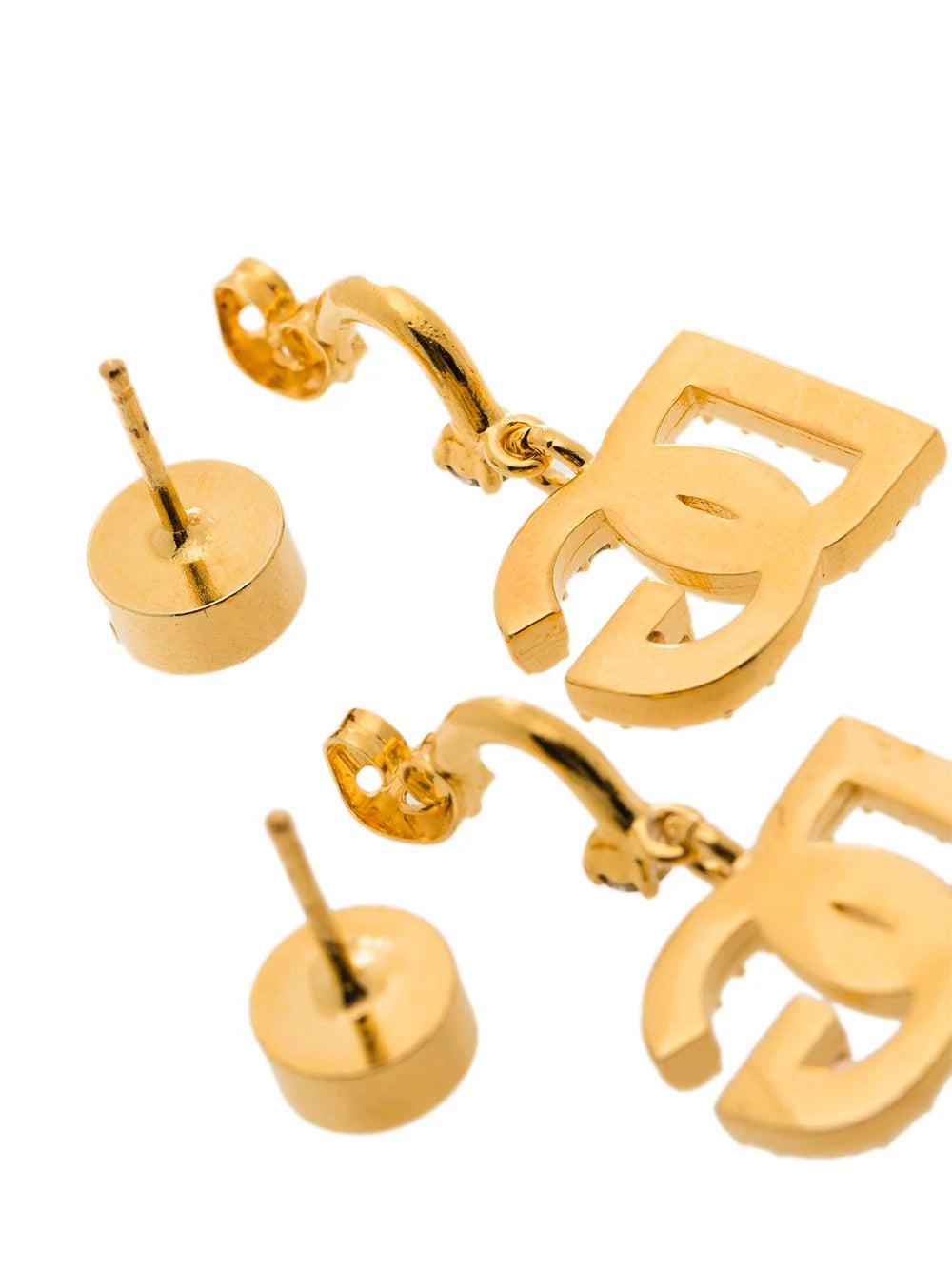 Dolce & Gabbana Earrings With Dg Logo And Rhinestones