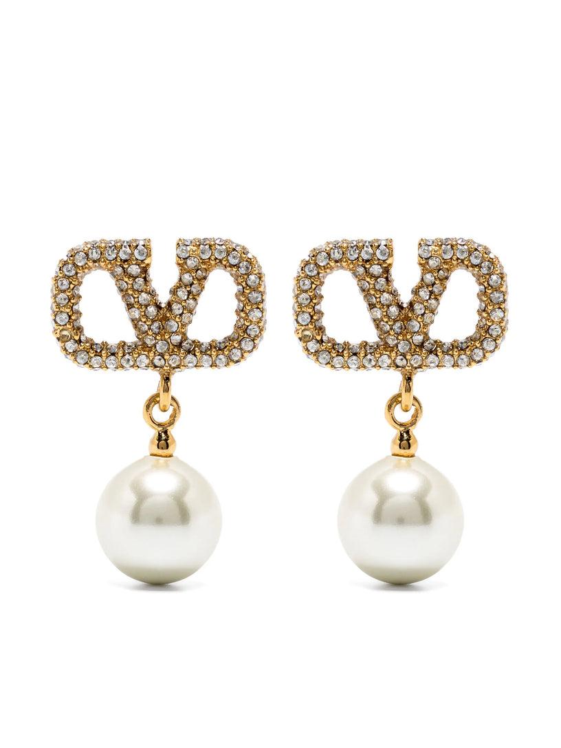 Valentino Garavani Earrings with swarovski® crystals and pearls