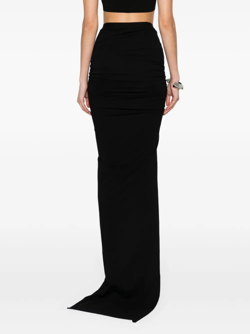 RICK OWENS Edfu Skirt In Black Classic Cotton Jersey