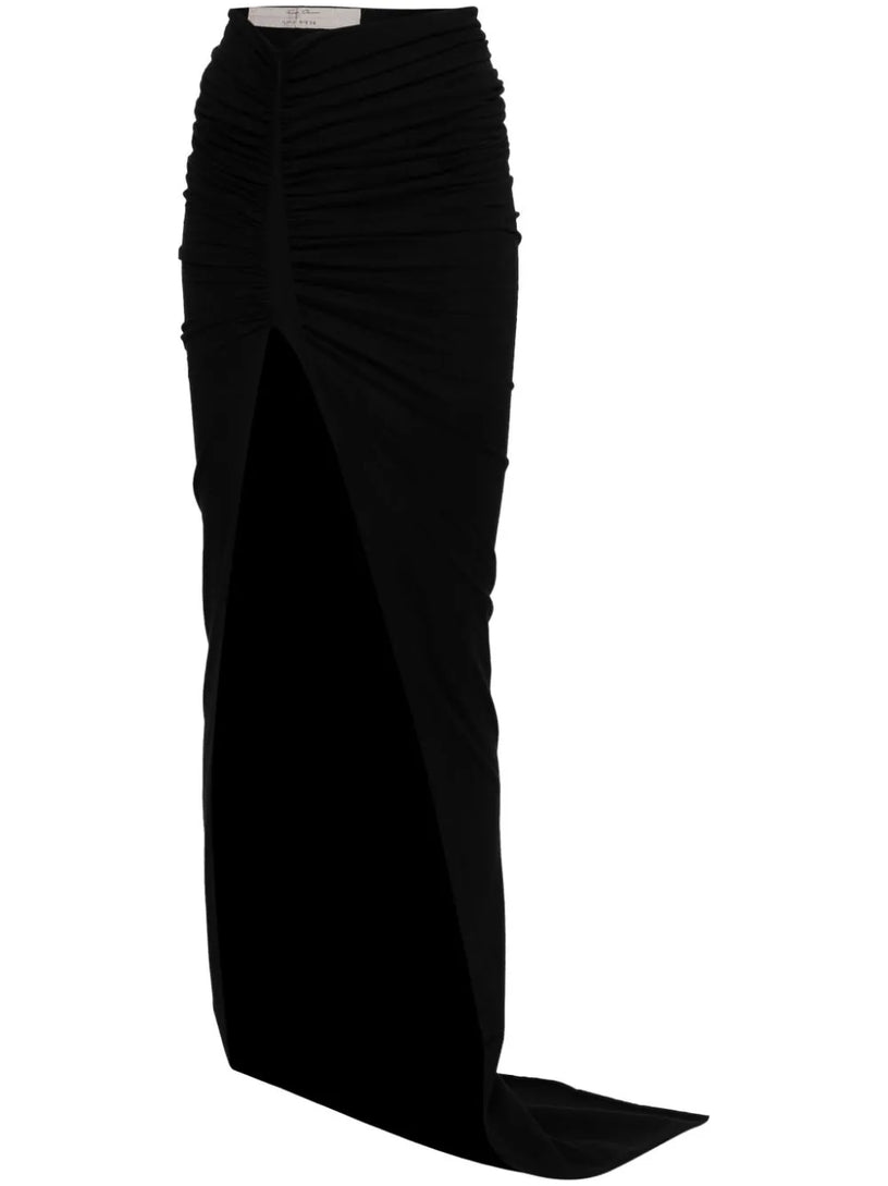 RICK OWENS Edfu skirt in black classic cotton jersey