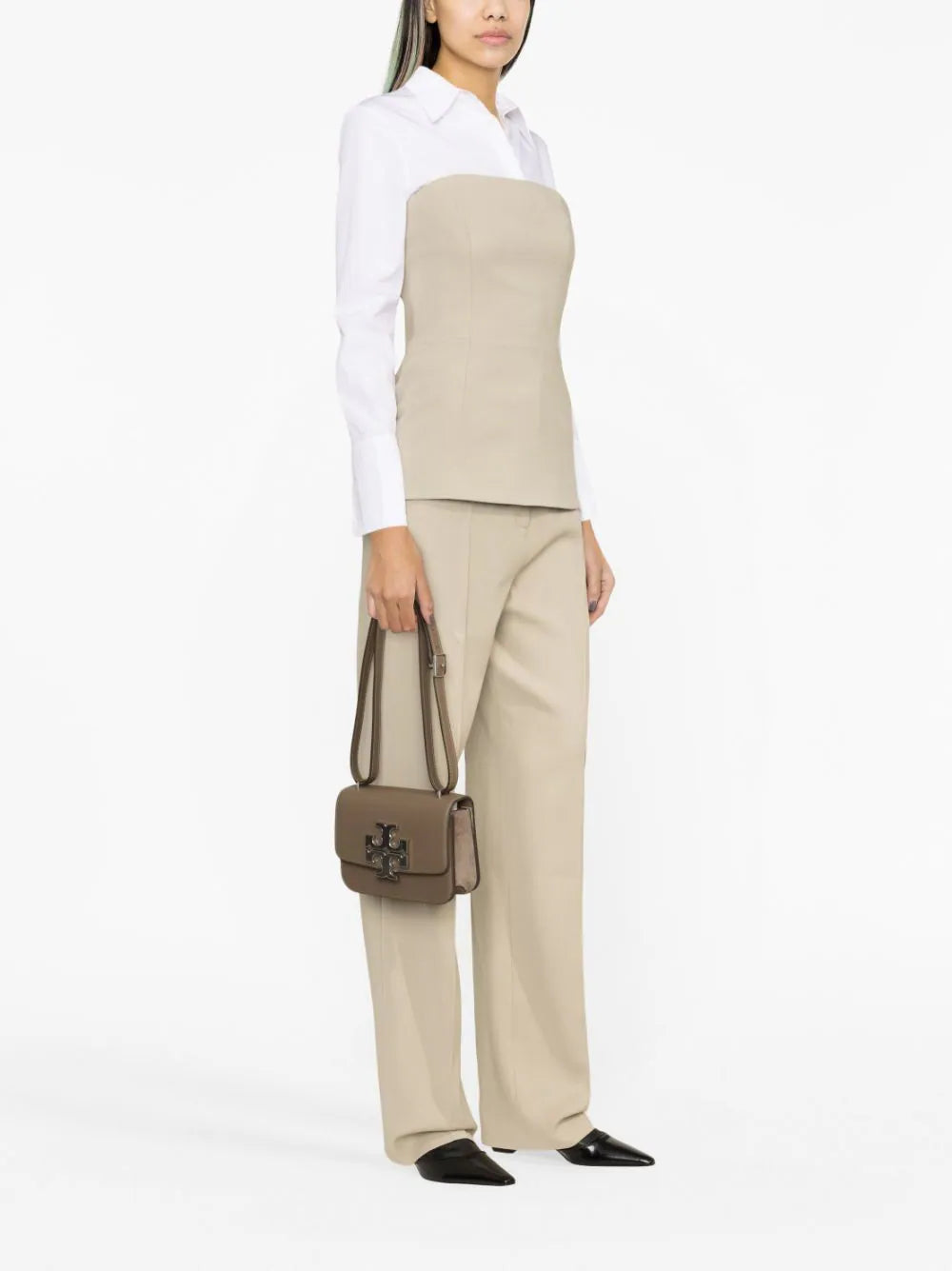 Tory Burch Eleanor Pebbled Small Convertible Shoulder Bag