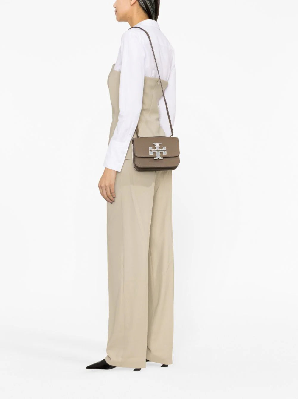 Tory Burch Eleanor Pebbled Small Convertible Shoulder Bag