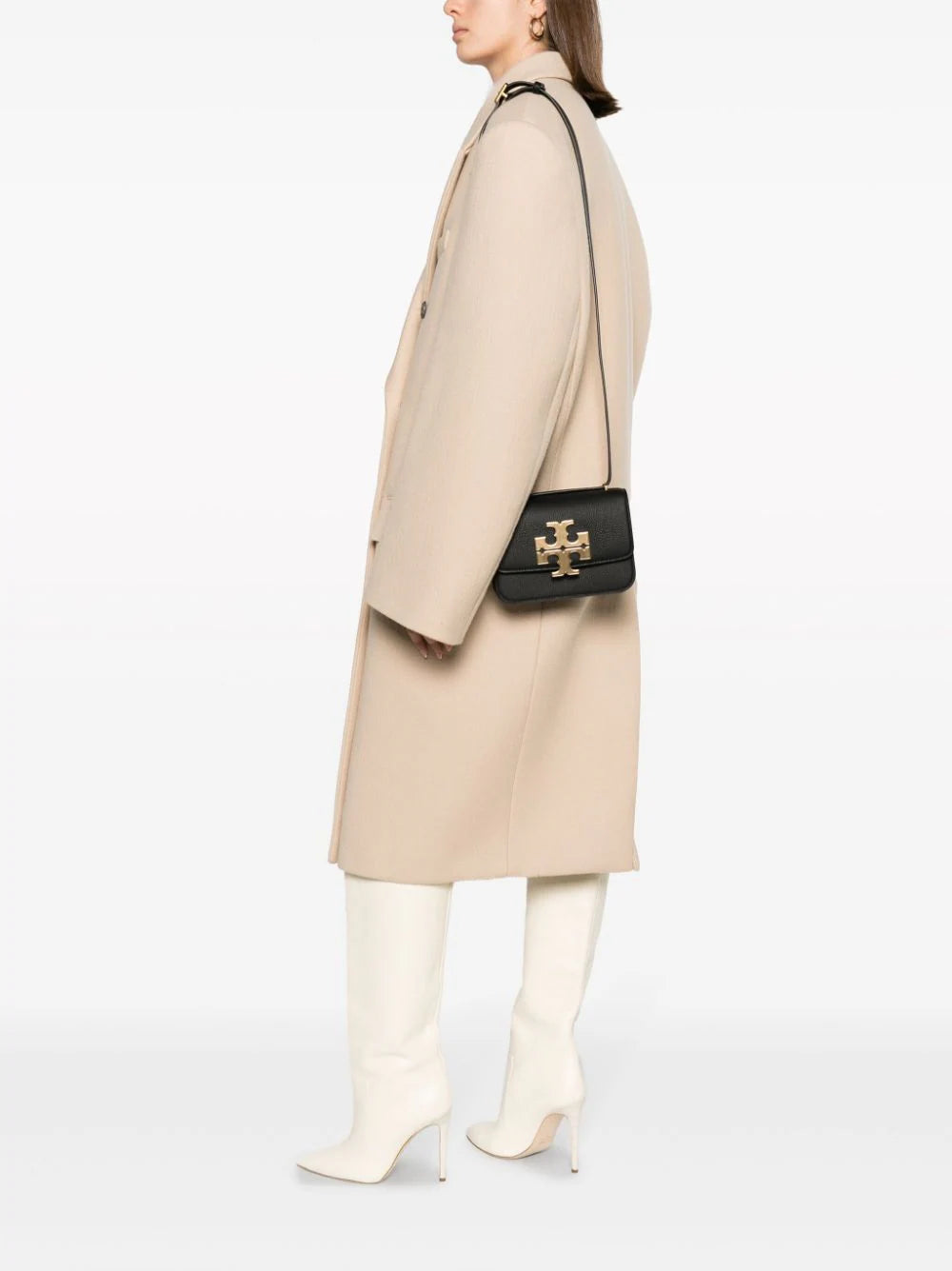 Tory Burch Eleanor Pebbled Small Convertible Shoulder Bag