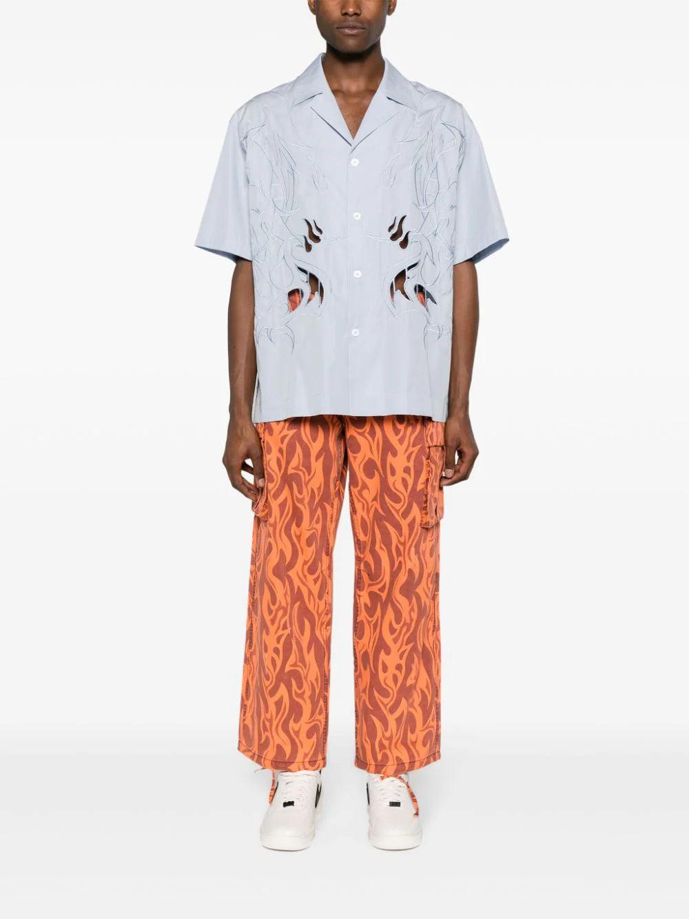 ERL Cargo Trousers Printed With Orange Flames