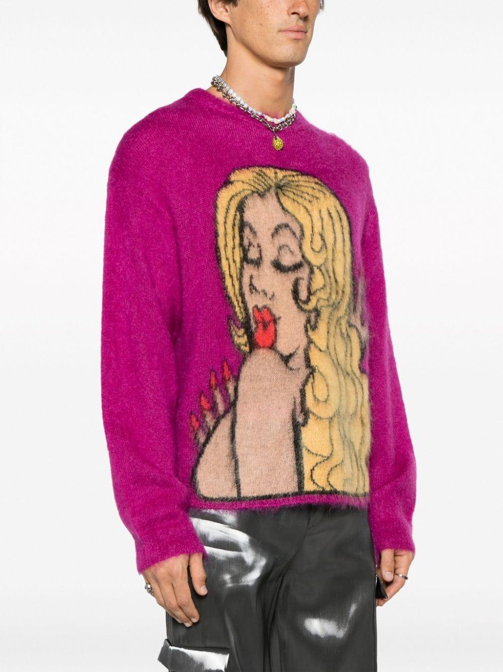 ERL Mohair Pullover With Print