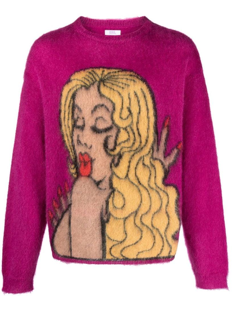 ERL Mohair pullover with print