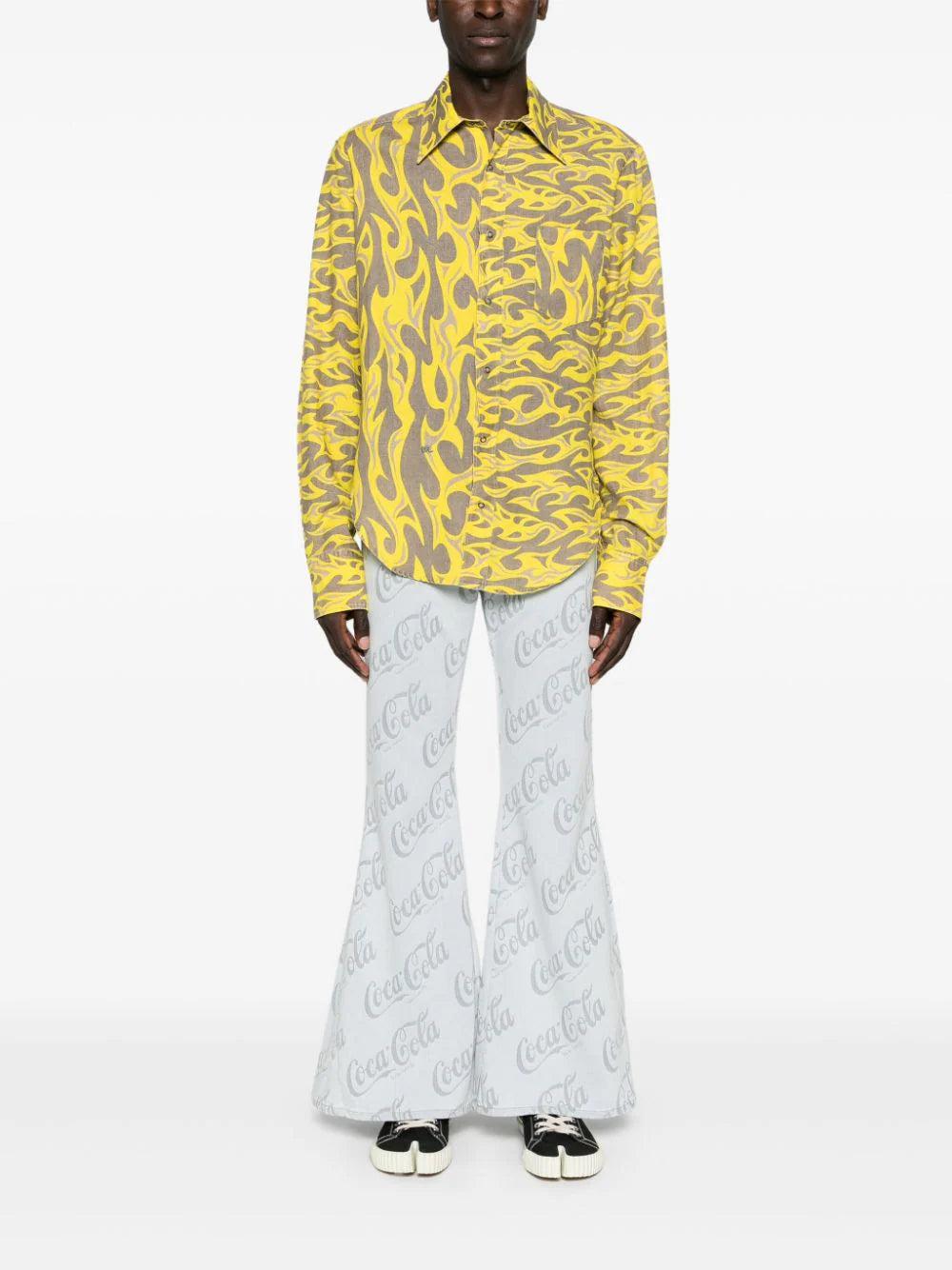 ERL Shirt With Printed Flames