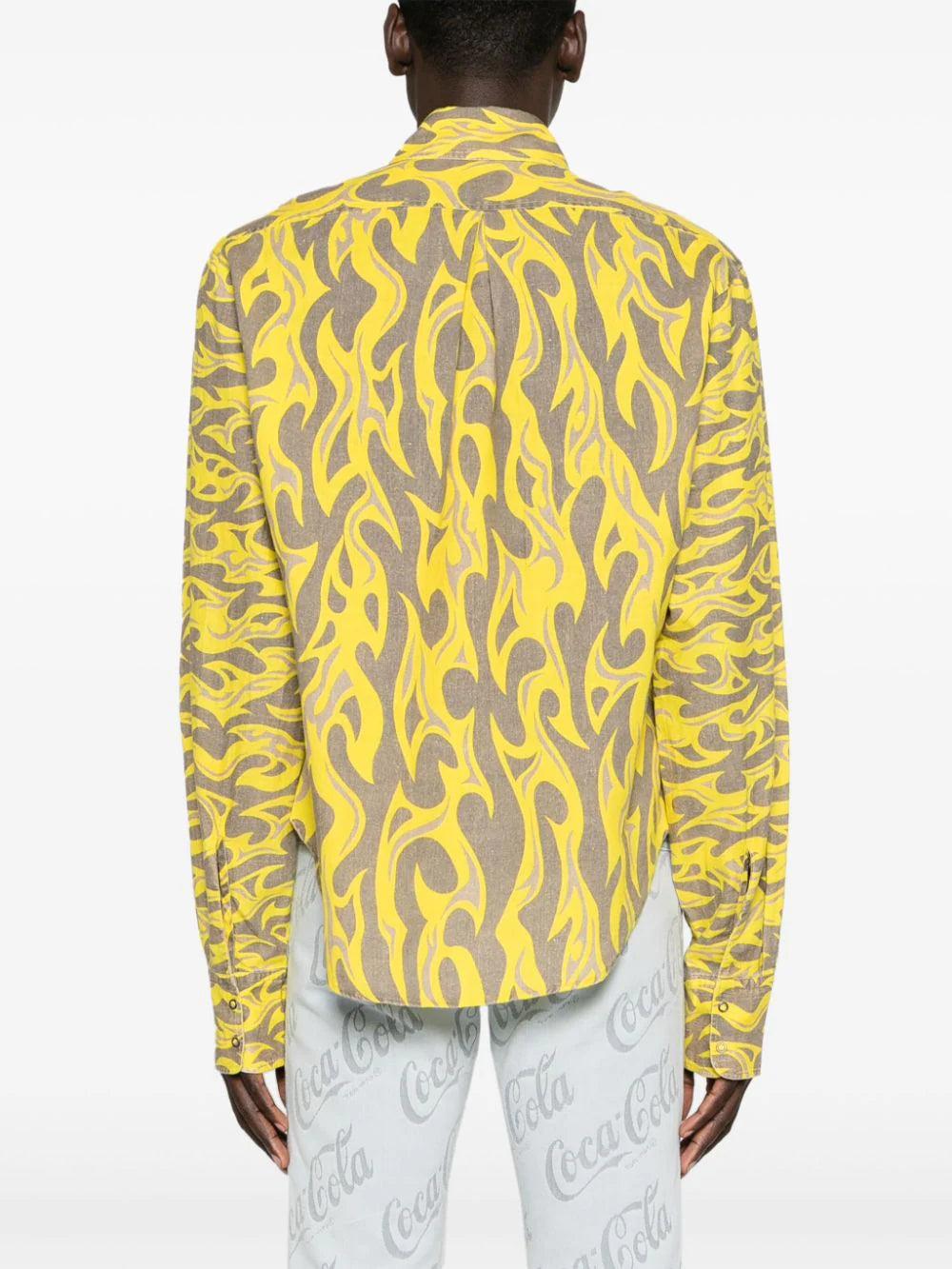 ERL Shirt With Printed Flames