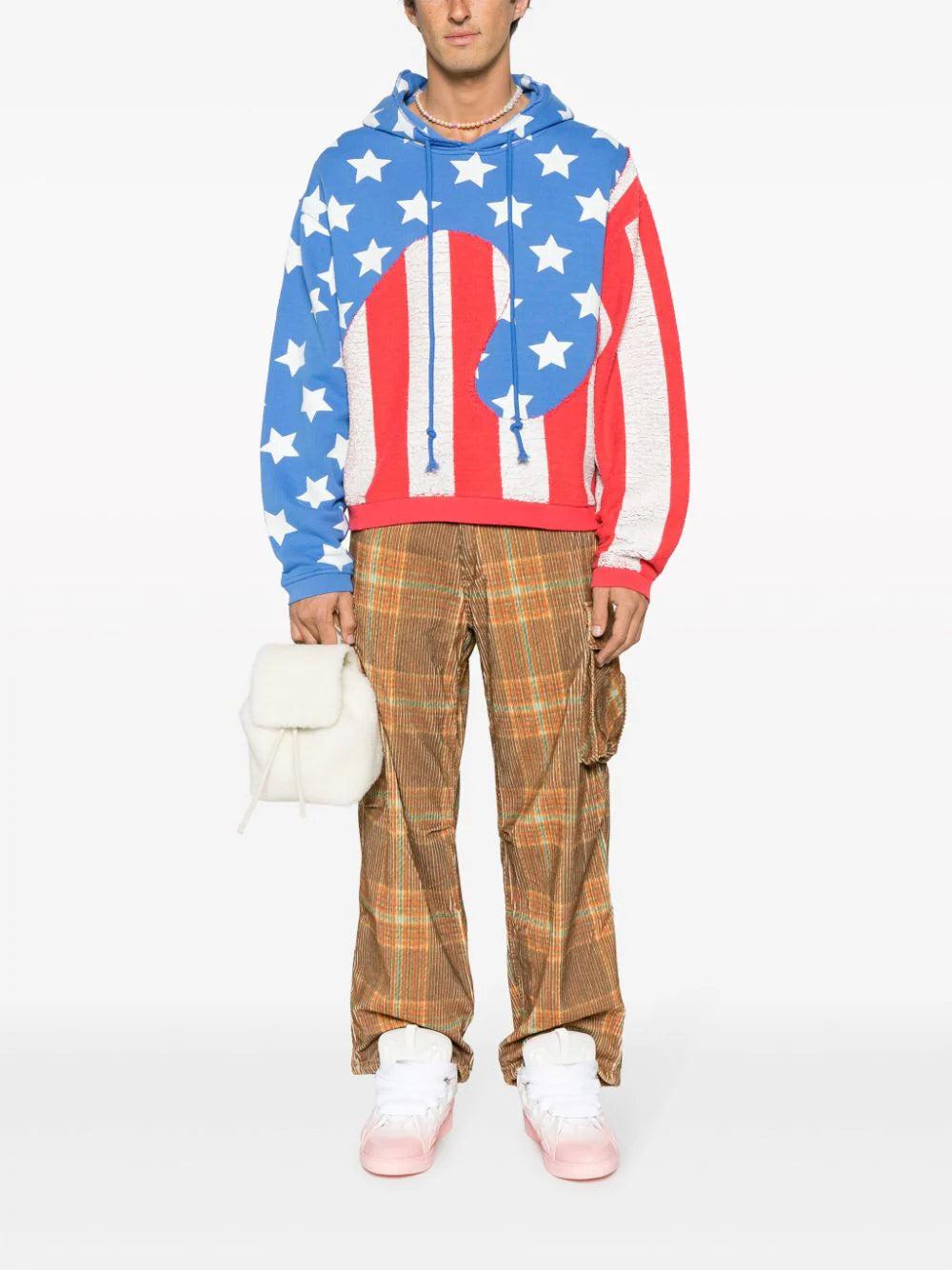 ERL Stars And Stripes Swirl Hooded Sweatshirt