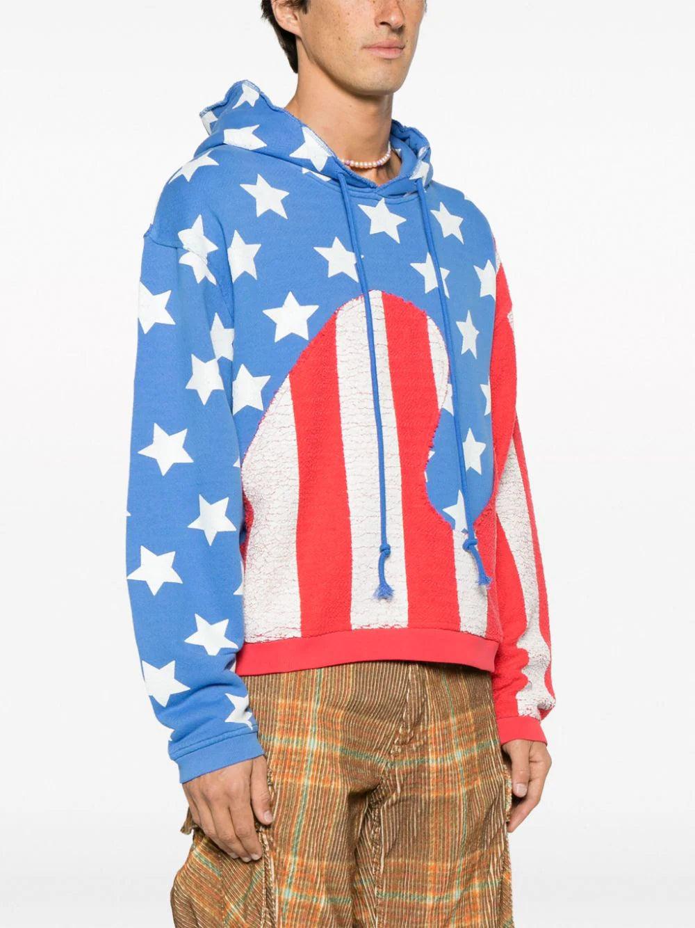 ERL Stars And Stripes Swirl Hooded Sweatshirt