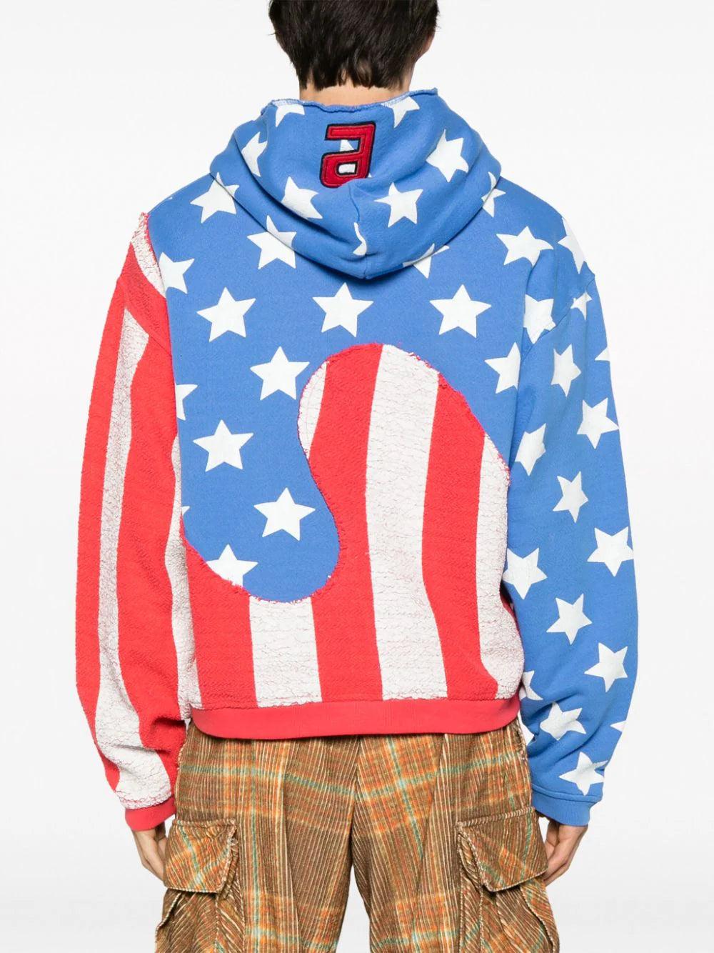ERL Stars And Stripes Swirl Hooded Sweatshirt