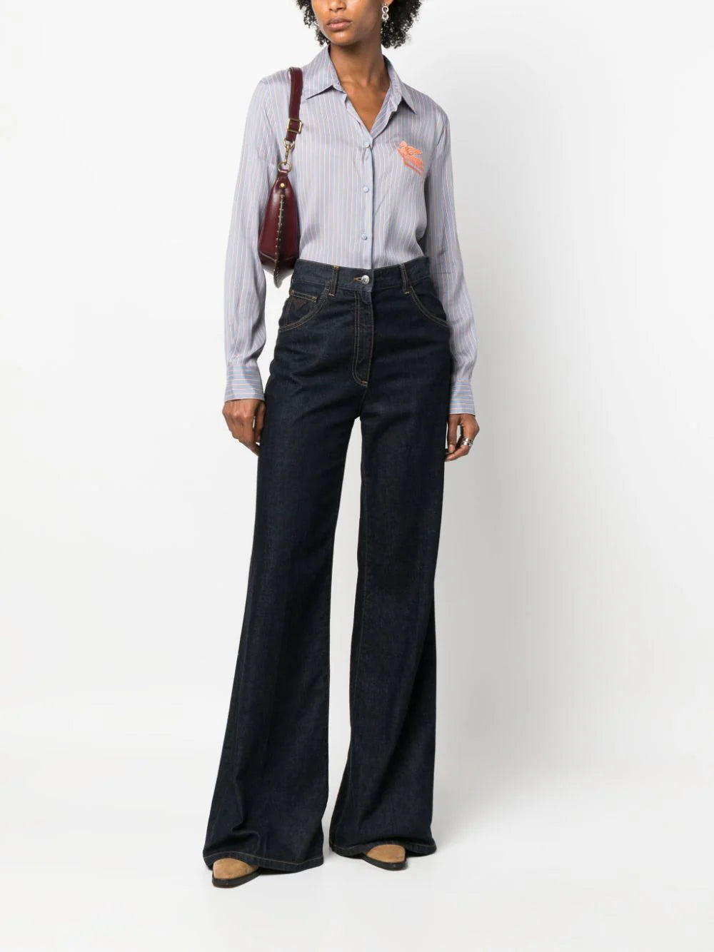 ETRO Logo-embroidered Striped Shirt