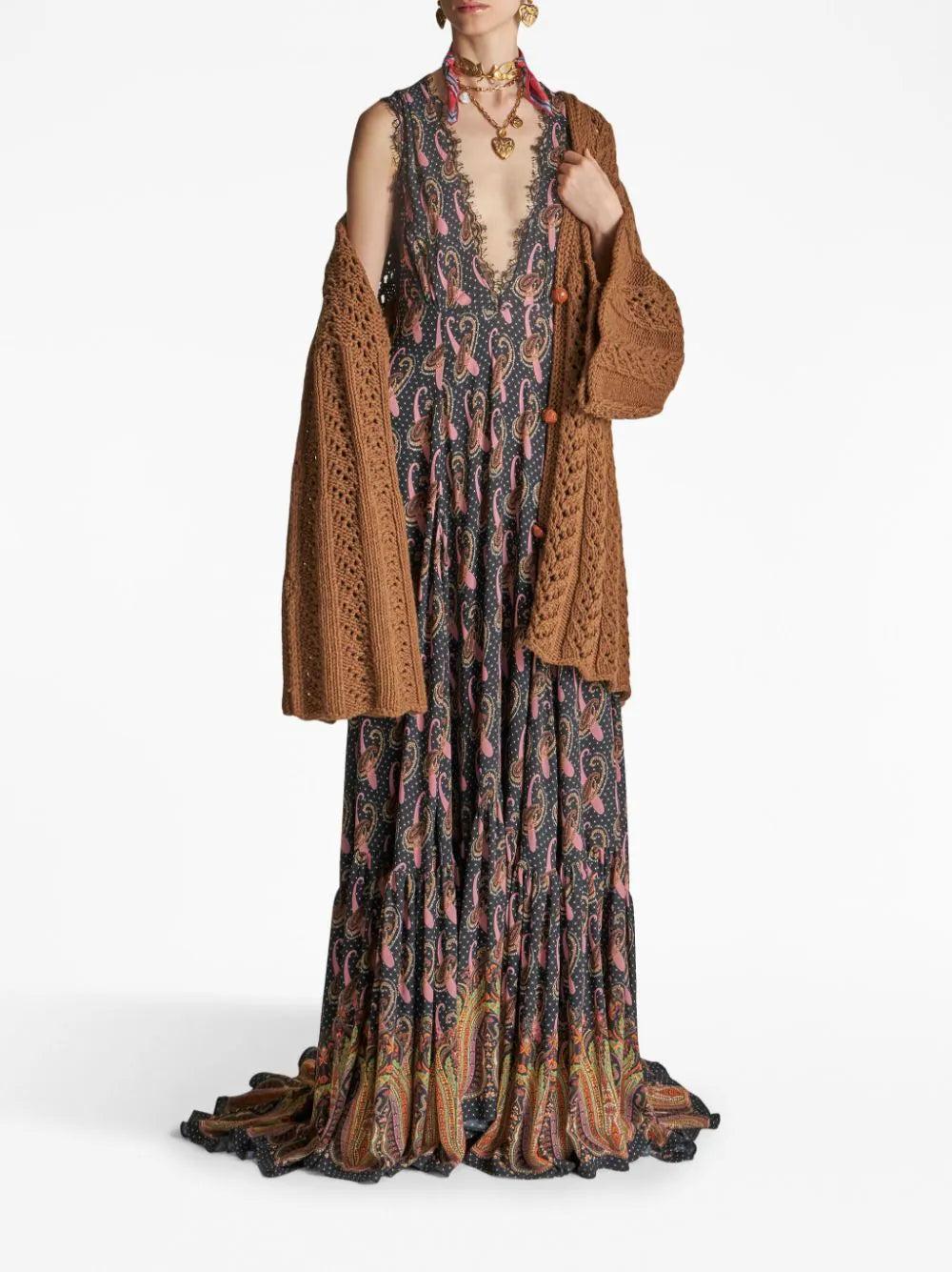 ETRO Long Paisley Sable Dress