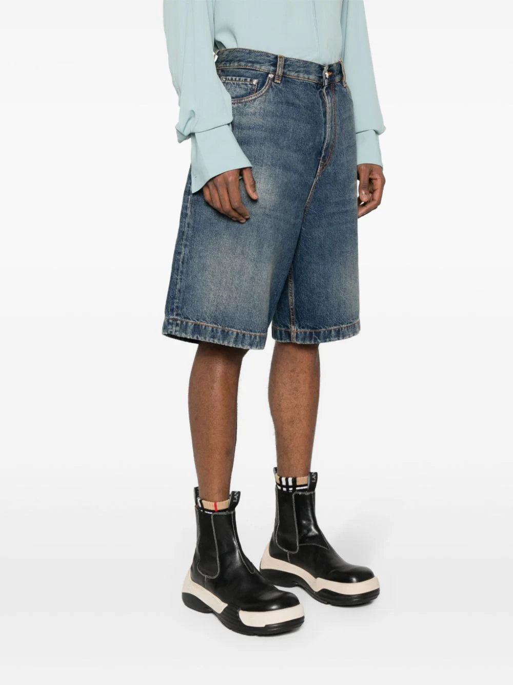 ETRO Pegaso-embroidered Denim Shorts