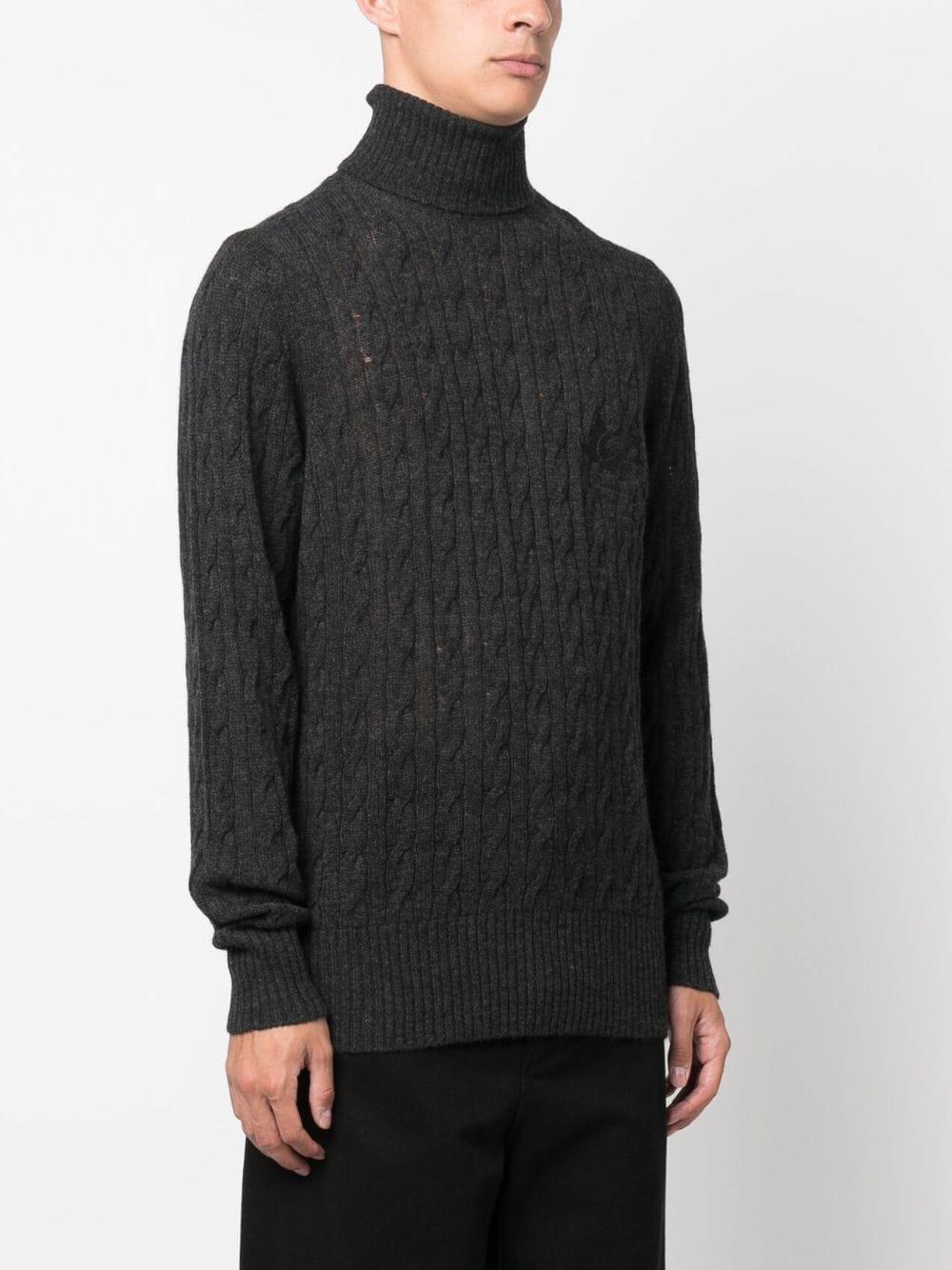 ETRO Roll-neck Cashmere Cable-knit Jumper
