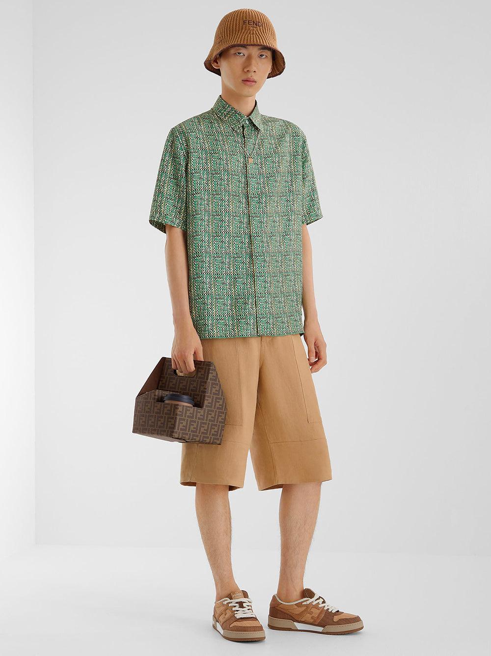 FENDI Beige Canvas Bermuda Shorts