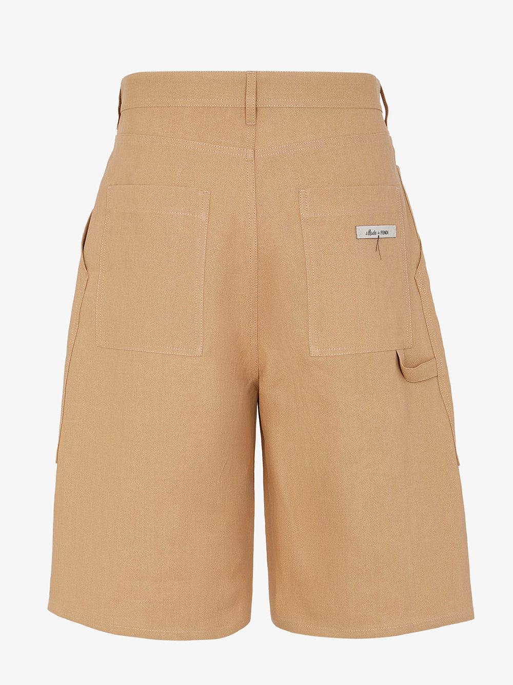 FENDI Beige Canvas Bermuda Shorts