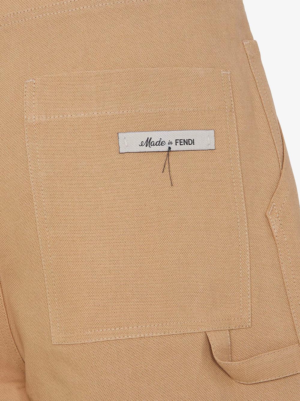 FENDI Beige Canvas Bermuda Shorts