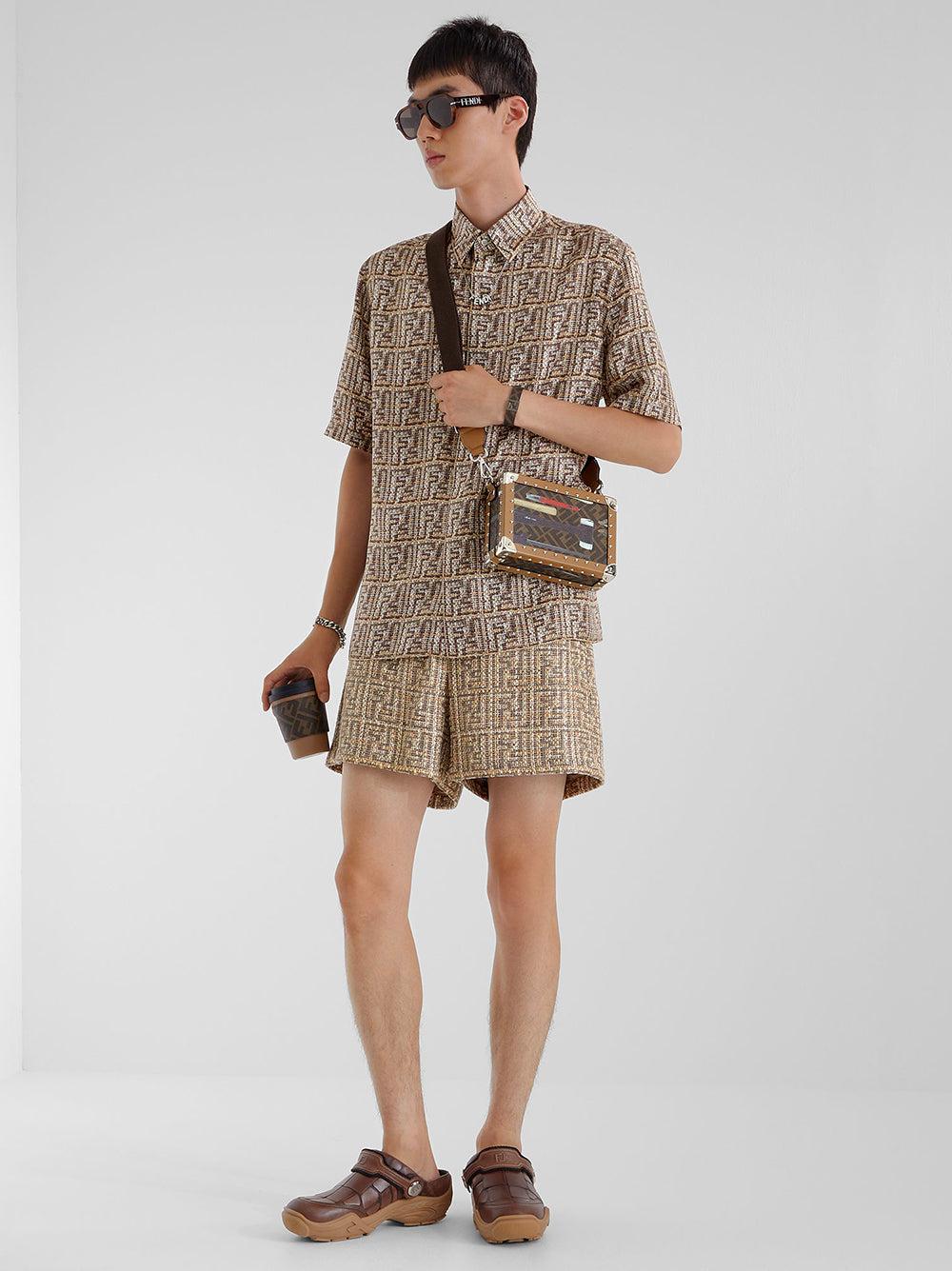FENDI Beige Ff Silk Shirt
