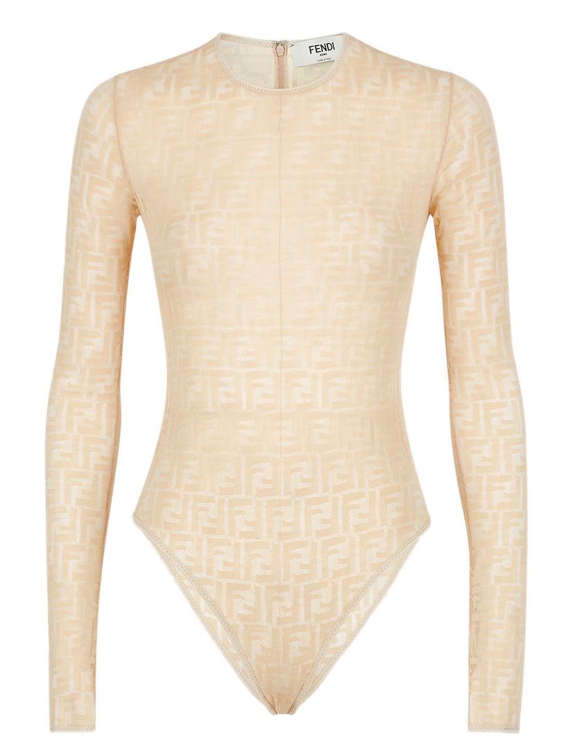 FENDI Beige lace bodyswim