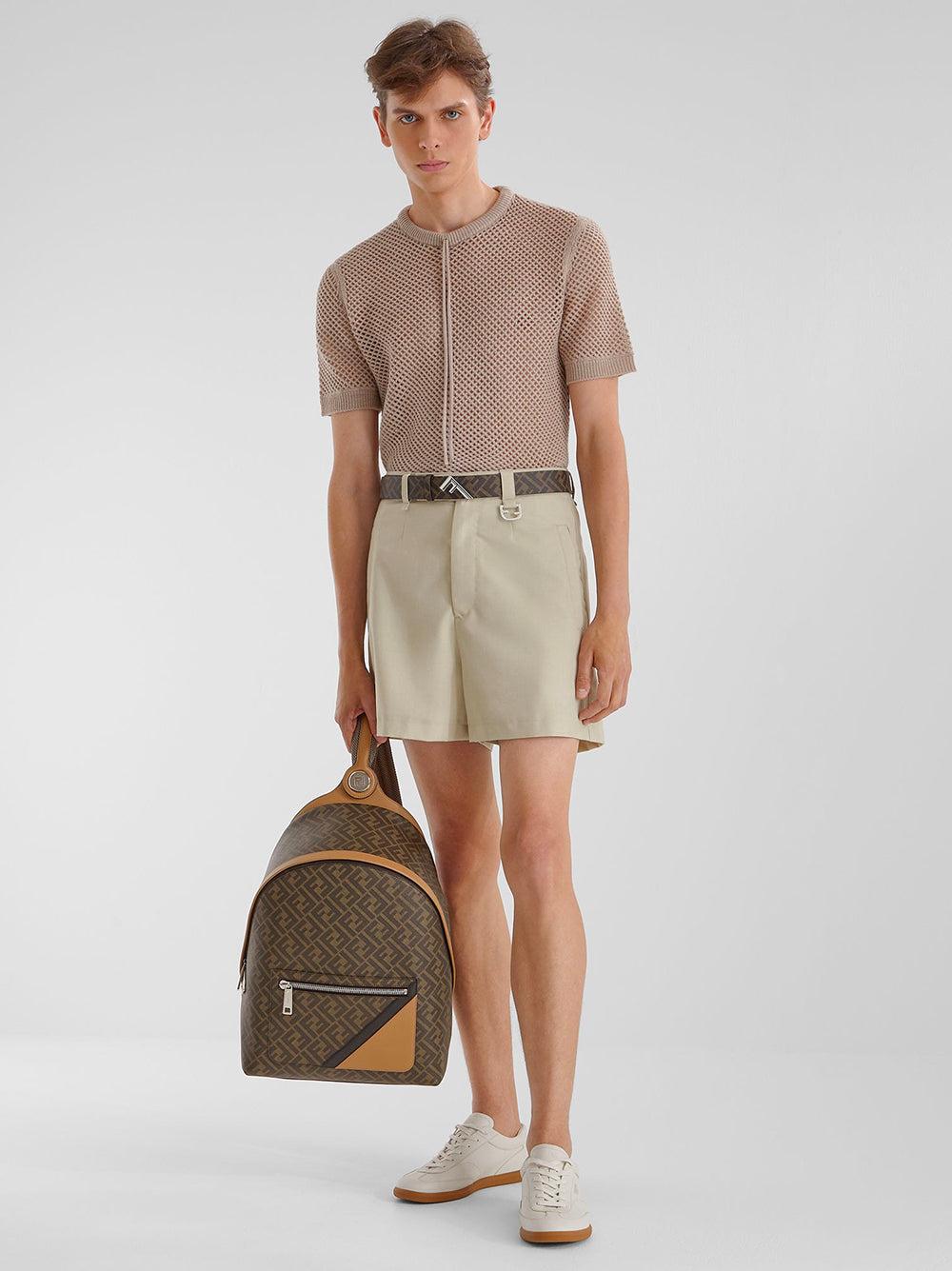 FENDI Beige Wool Mesh Sweater