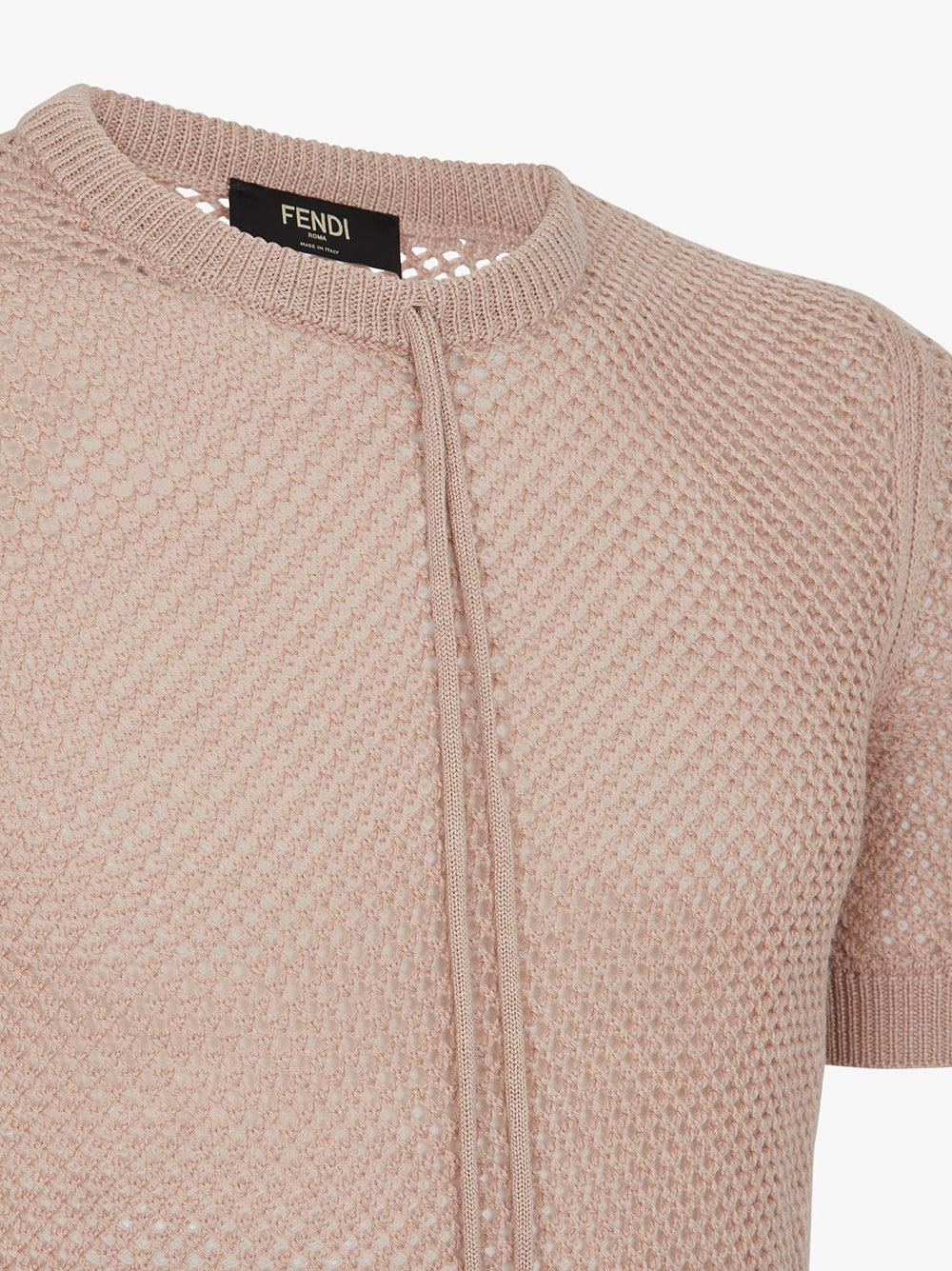 FENDI Beige Wool Mesh Sweater