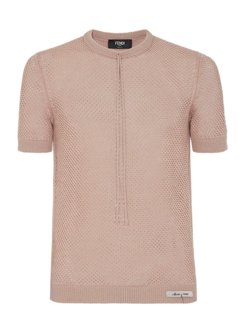 FENDI Beige wool mesh sweater