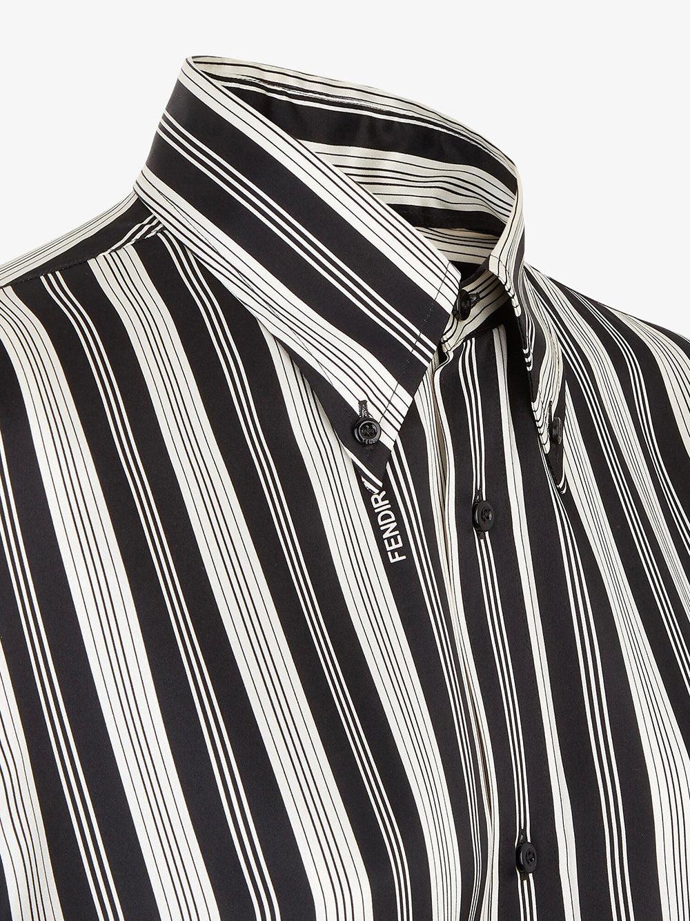 FENDI Black And White Striped Shirt
