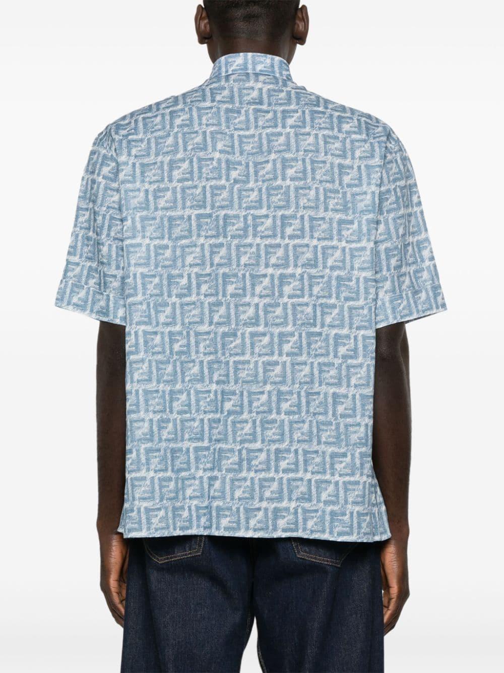 FENDI Blue Ff Linen Shirt