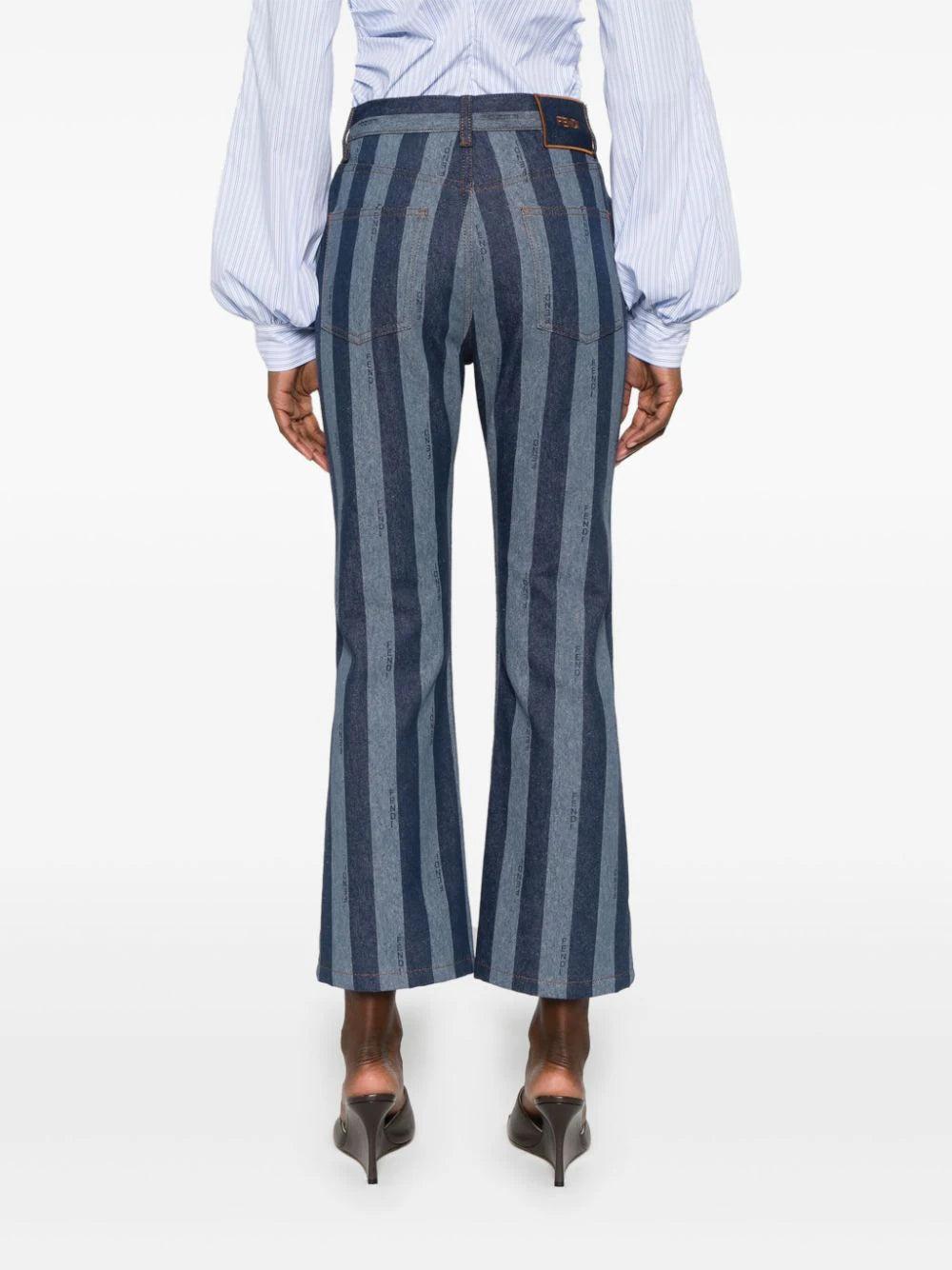FENDI Blue Pequin Denim Trousers