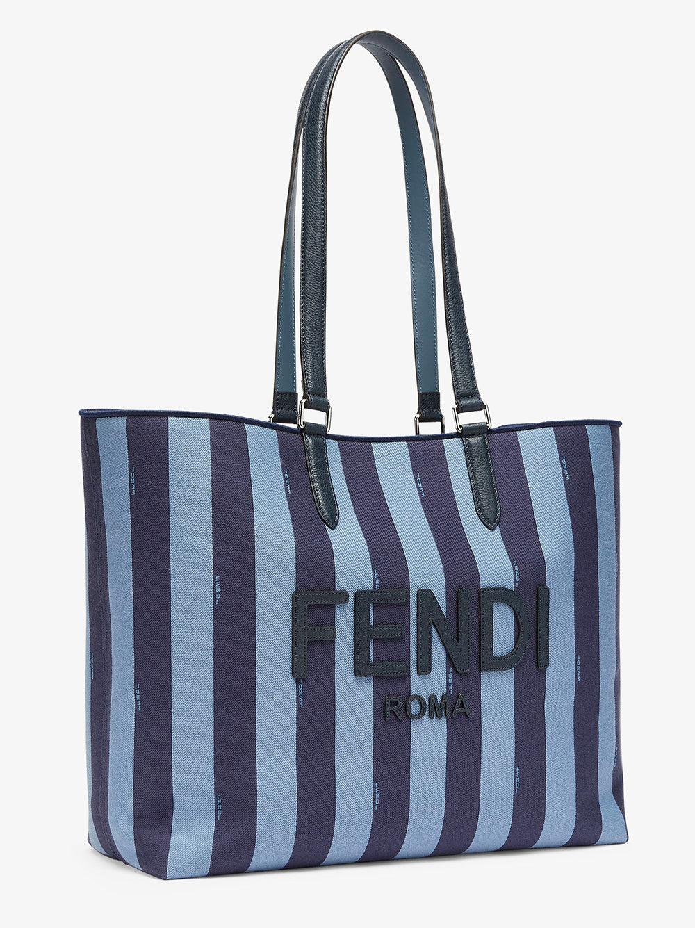 FENDI Blue Pequin Jacquard Bag