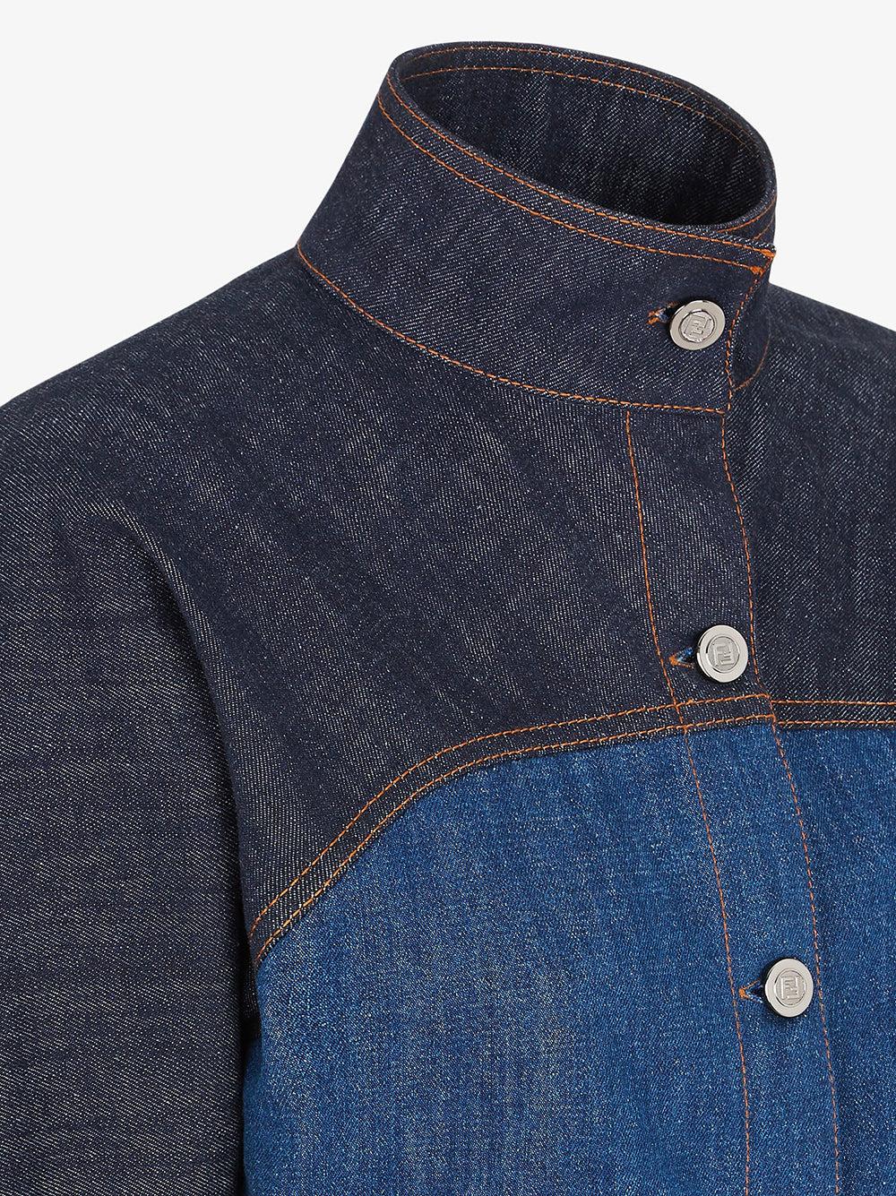 FENDI Blue Two-tone Denim Jacket