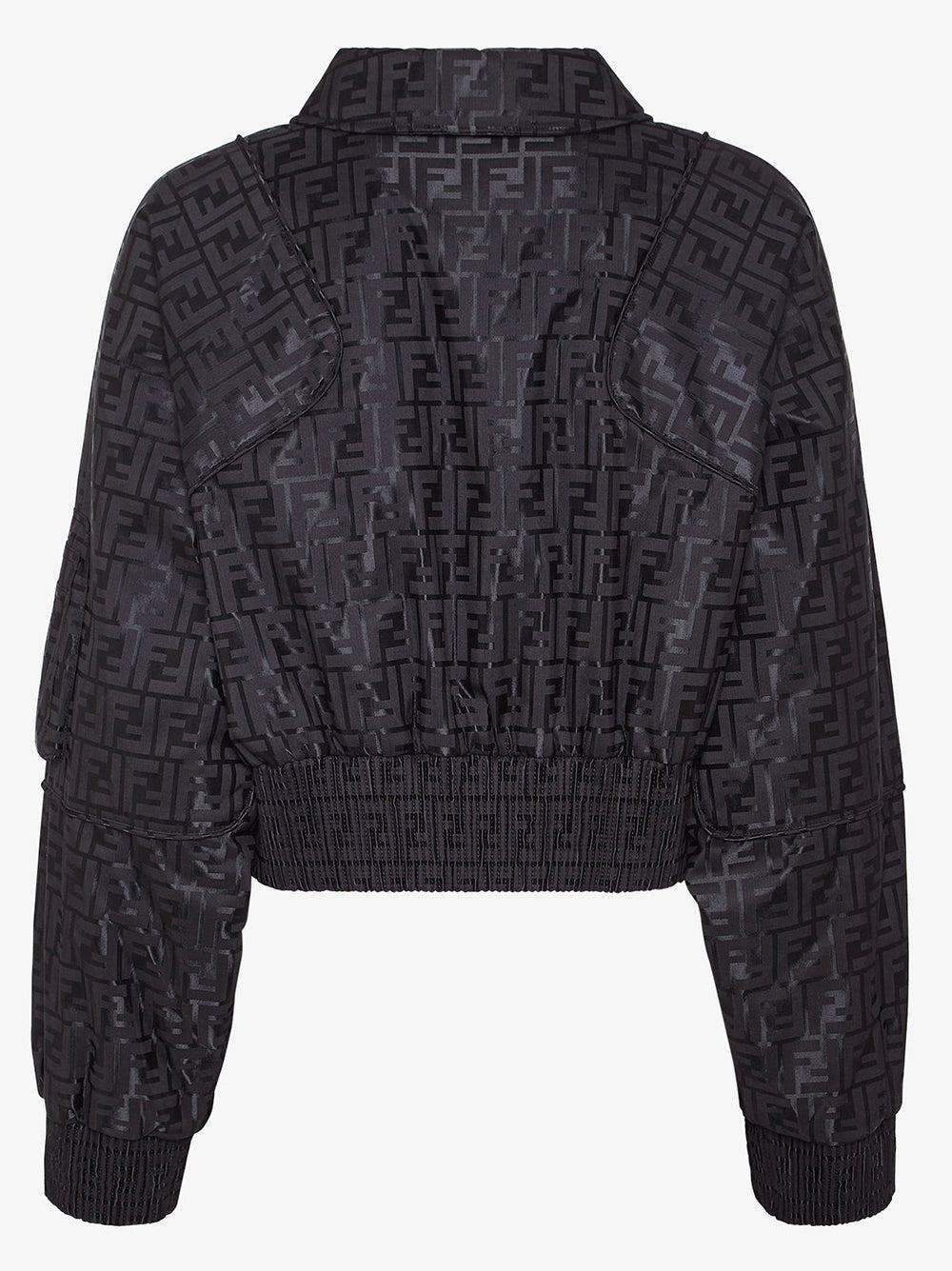 FENDI Bomber Jacket In Black Ff Jacquard Fabric