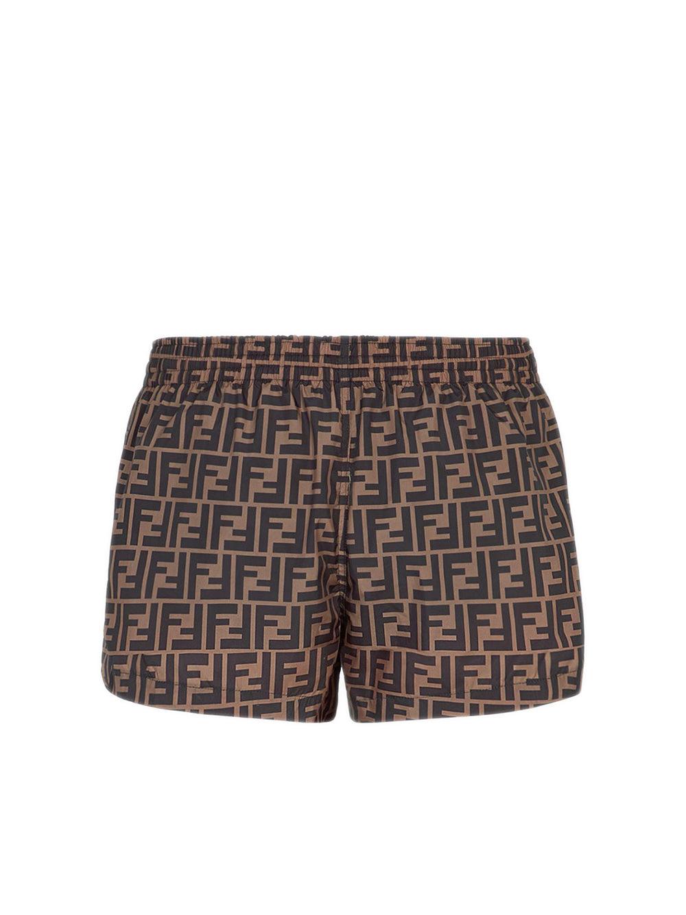 FENDI Brown Nylon Beach Box