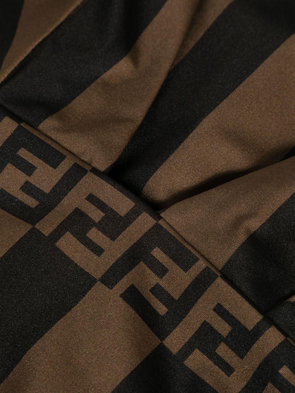 FENDI Brown Pequin Lycra® Swimsuit