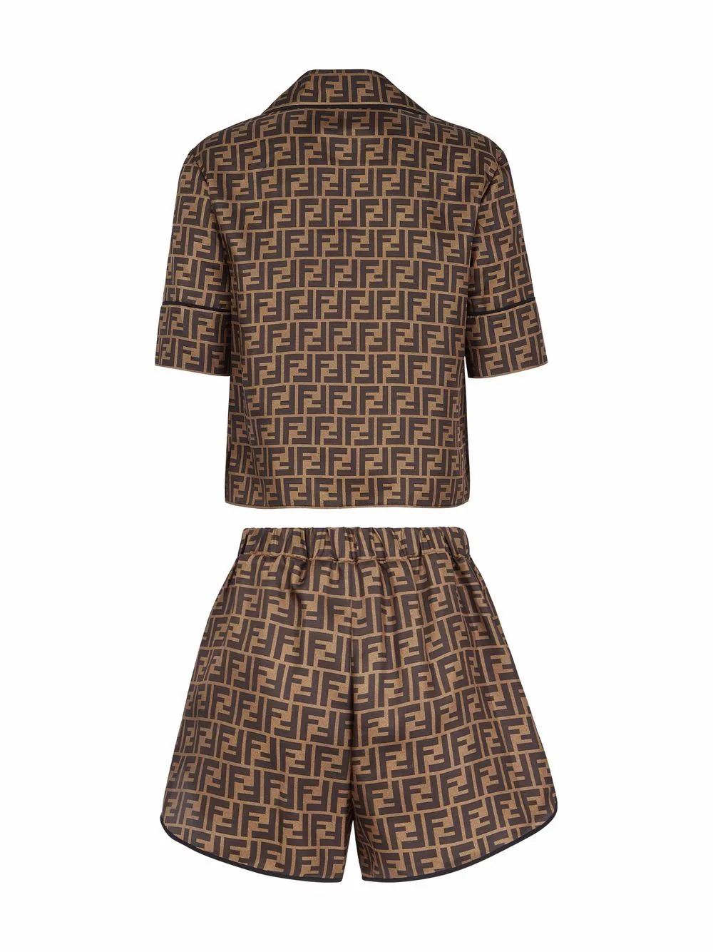 FENDI Brown Silk Pajama Set