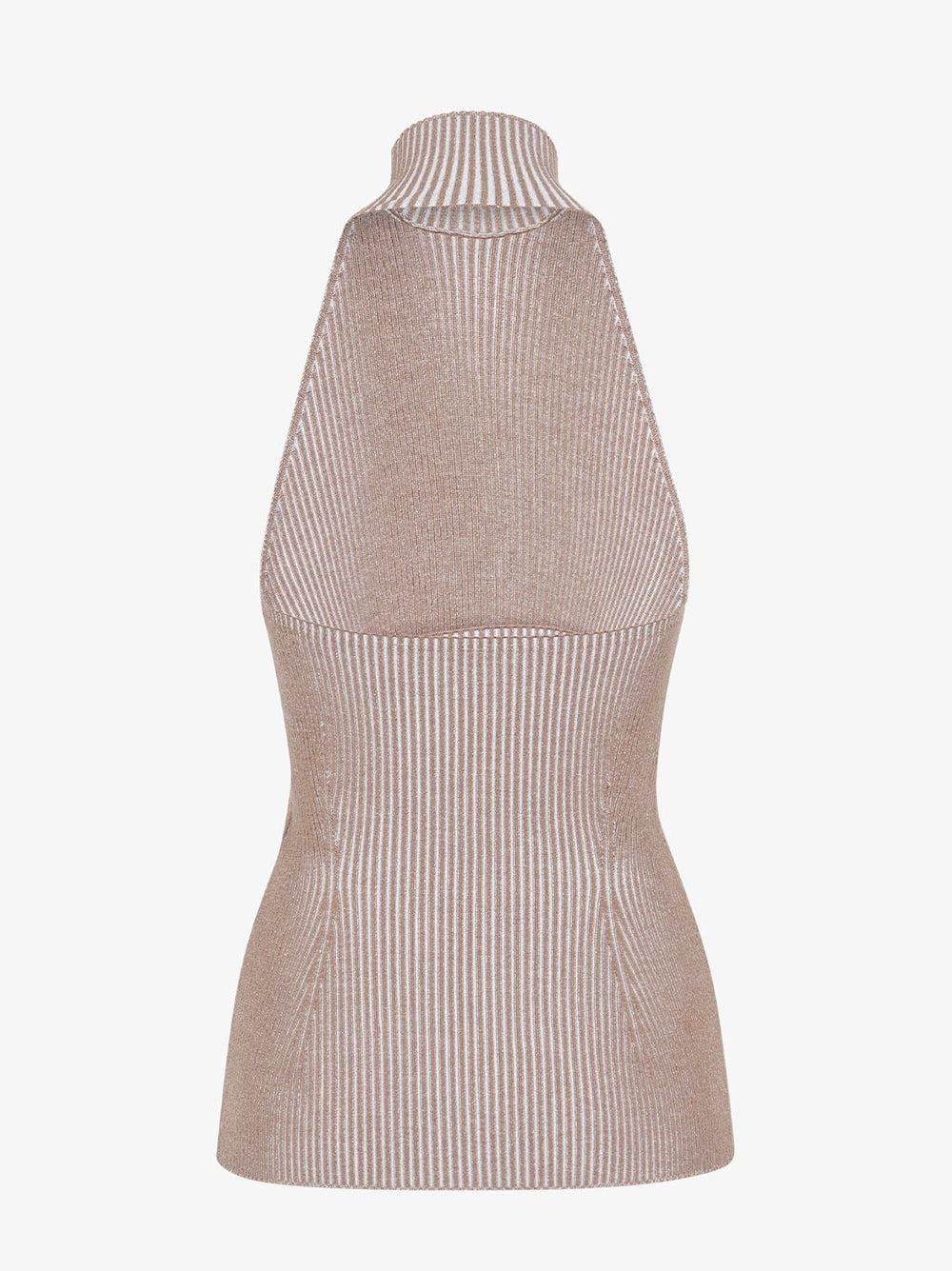 FENDI Dove Gray Wool And Viscose Top