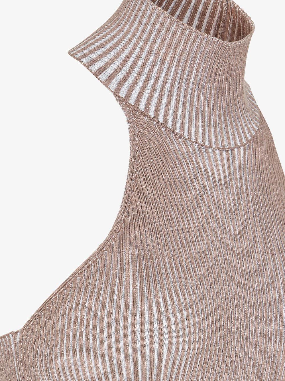 FENDI Dove Gray Wool And Viscose Top