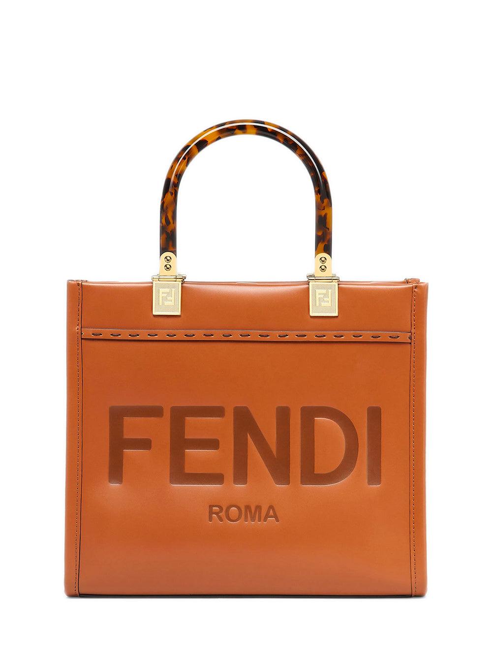FENDI Fendi Sunshine Small In Brown Leather
