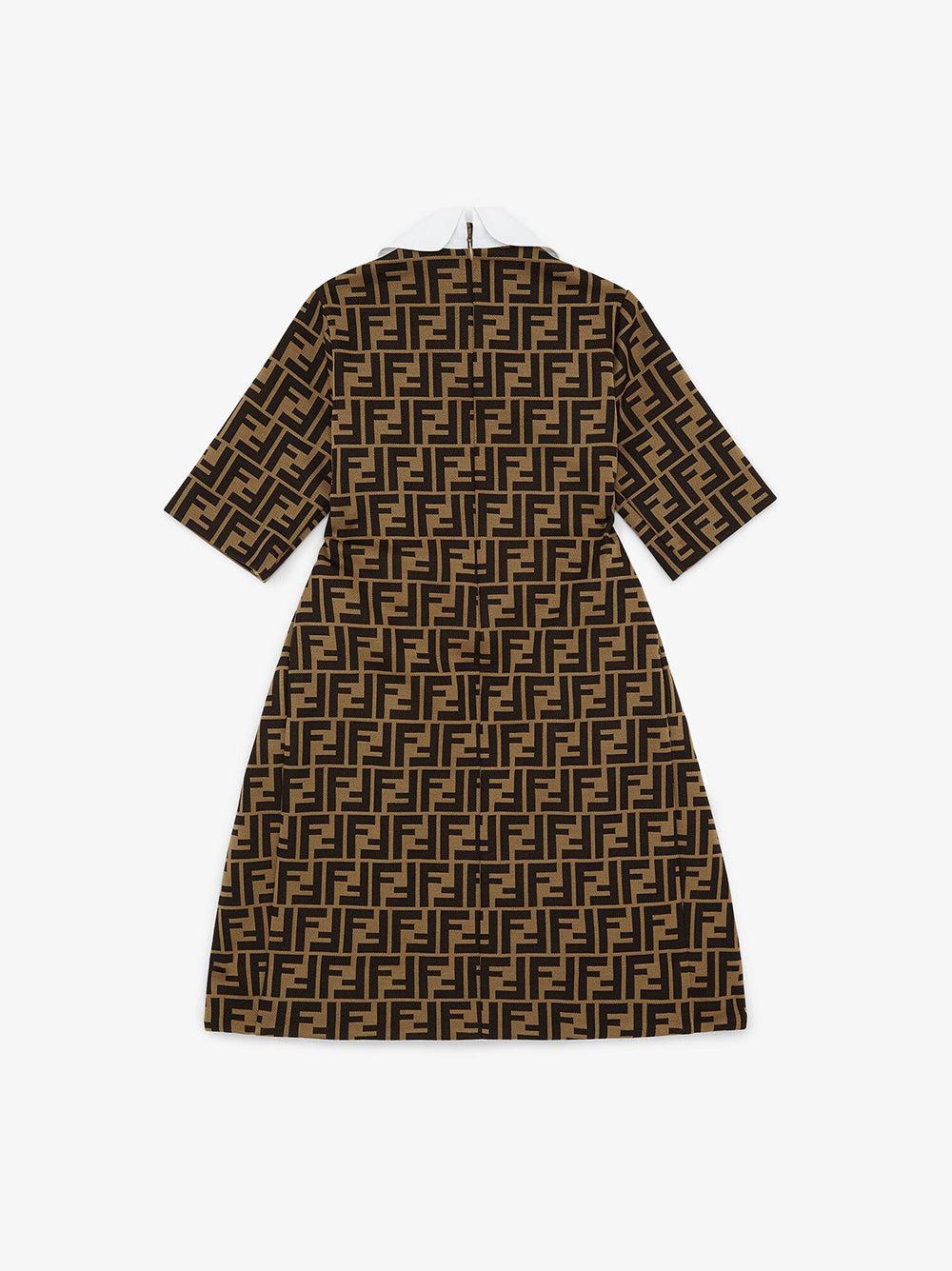 FENDI Kids Dress With All-over Fendi Logo