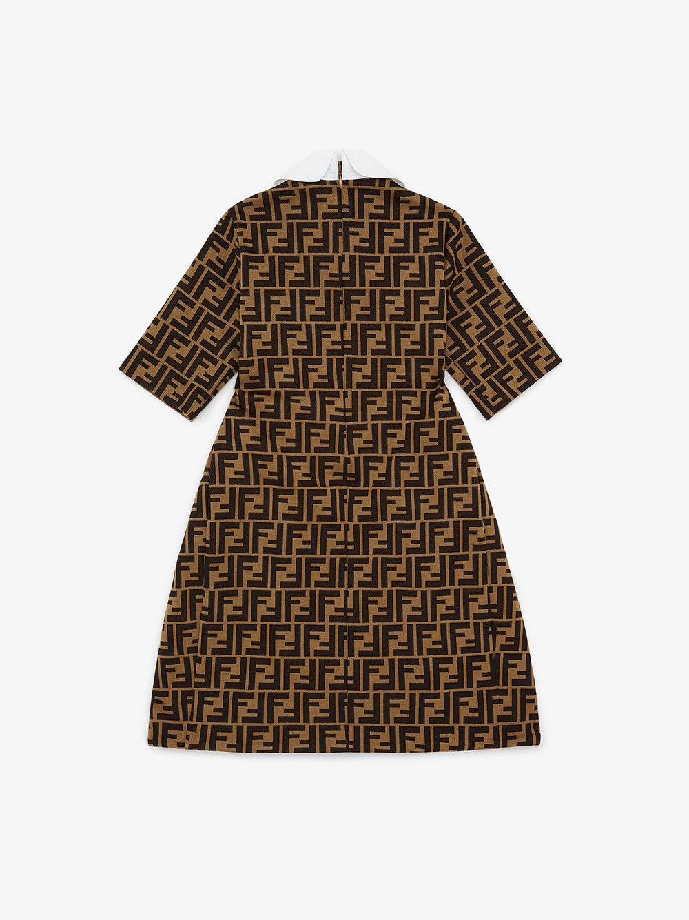 FENDI Kids Dress With All-over Fendi Logo