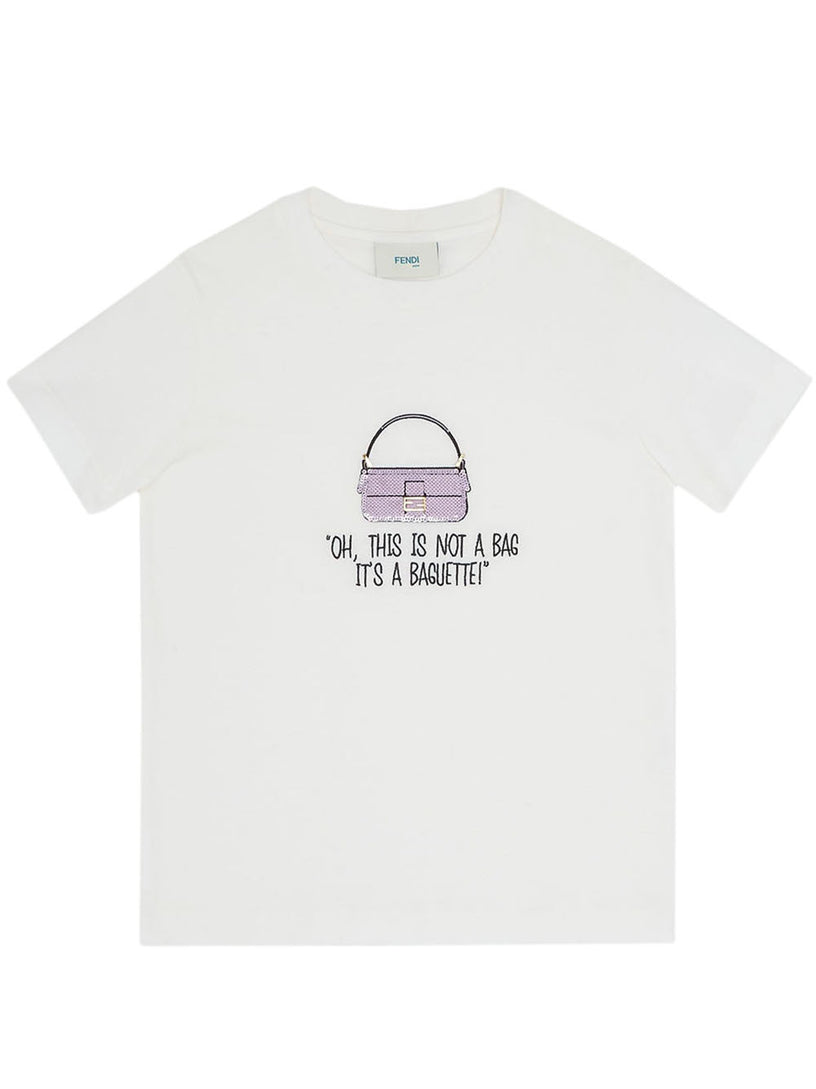 FENDI Kids T-shirt with embroidery