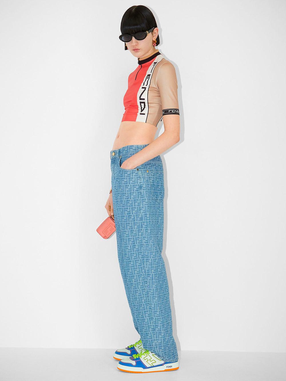 FENDI Light Blue Ff Denim Trousers