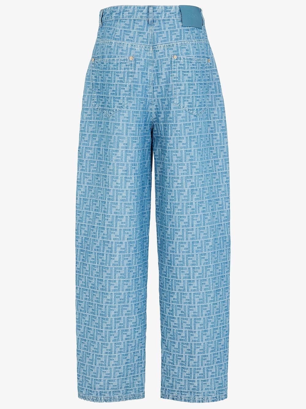 FENDI Light Blue Ff Denim Trousers