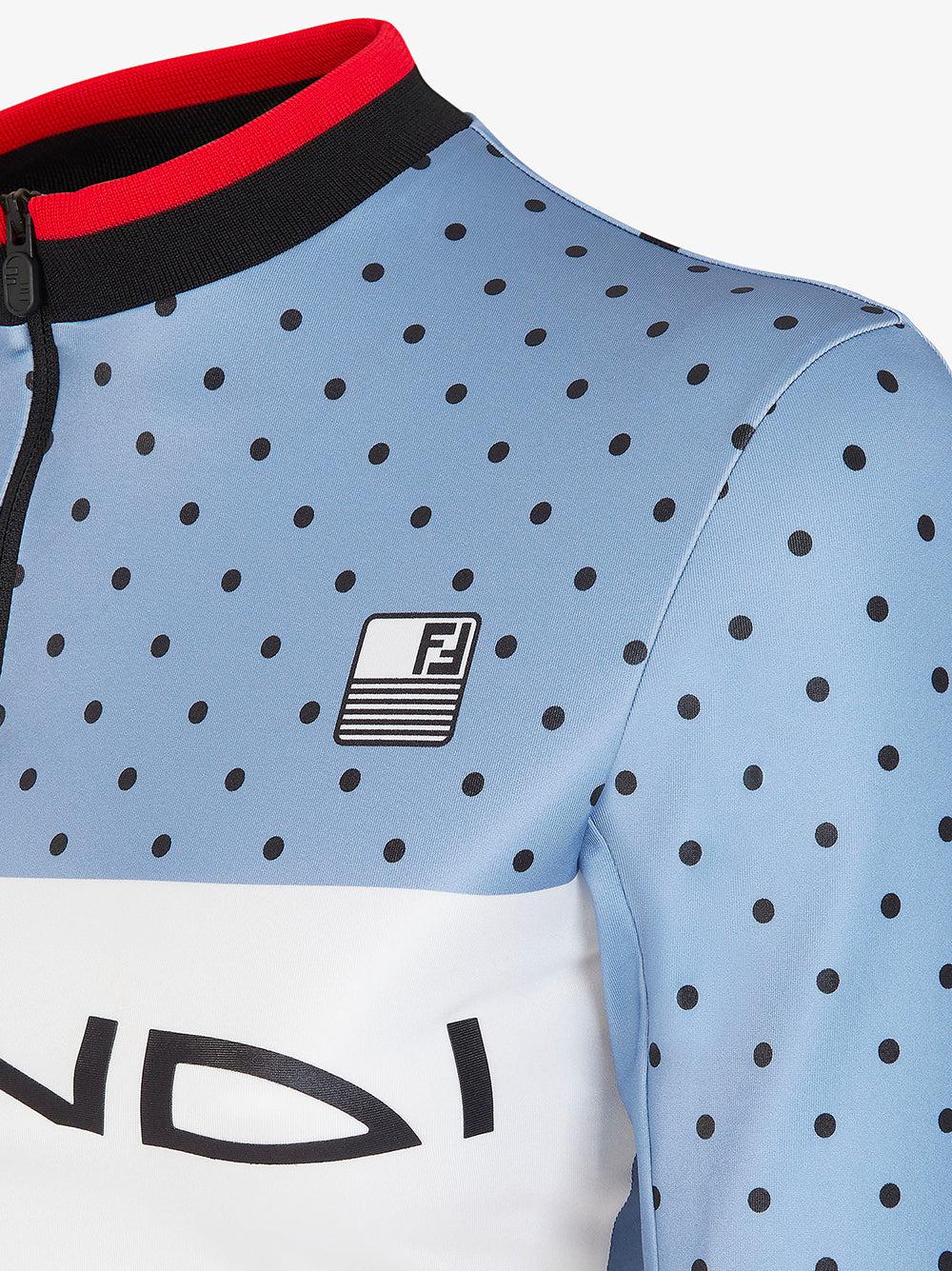 FENDI Light Blue Polka Dot Lycra® Top