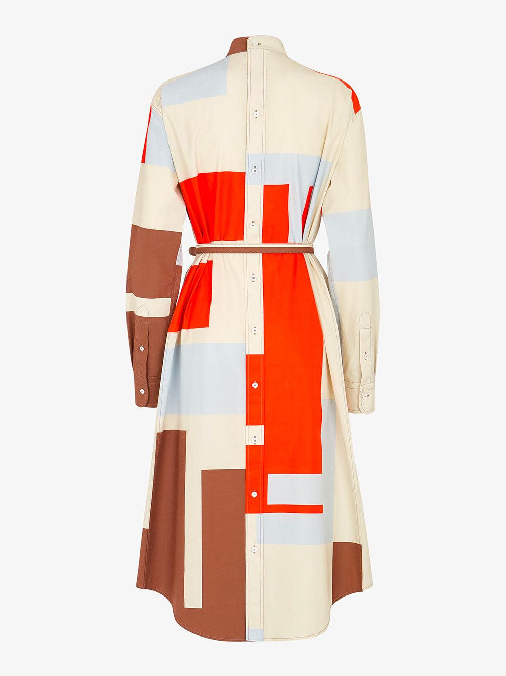 FENDI Multicolor Printed Poplin Dress