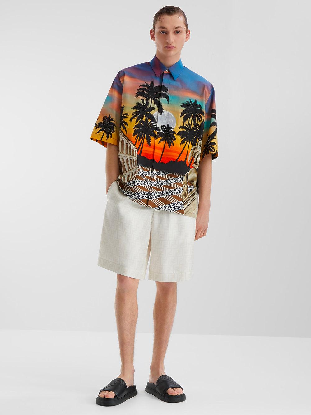 FENDI Multicoloured Printed Poplin Shirt