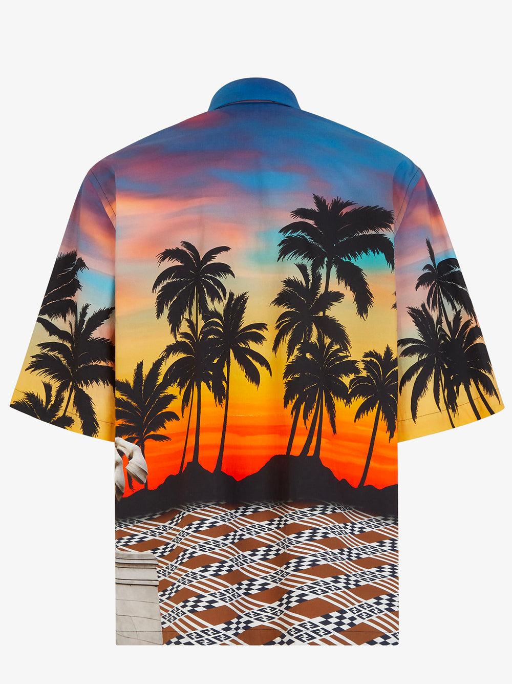 FENDI Multicoloured Printed Poplin Shirt