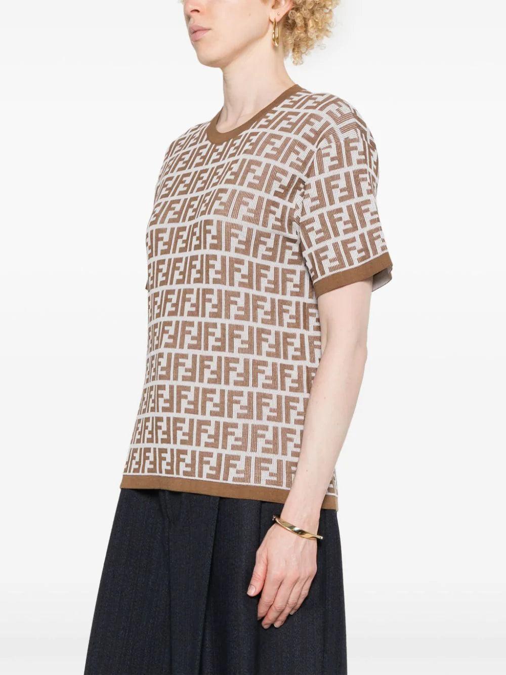 FENDI Navy Blue Ff Cotton Sweater
